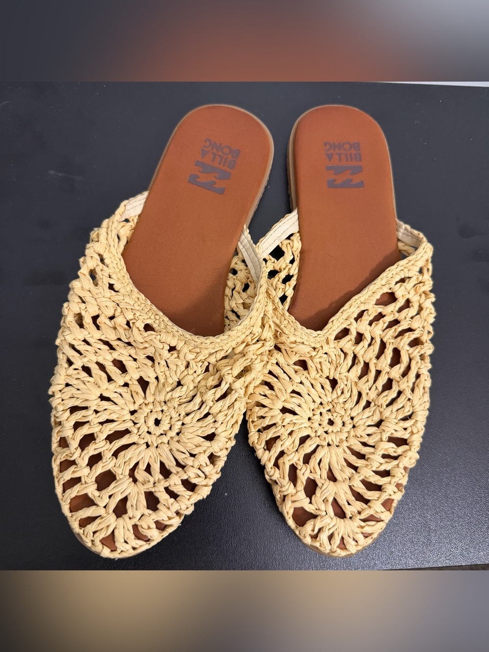Billabong La Palma Beach Mule Woven Raffia Mule Slides Women’s Size 8 - Picture 7 of 9